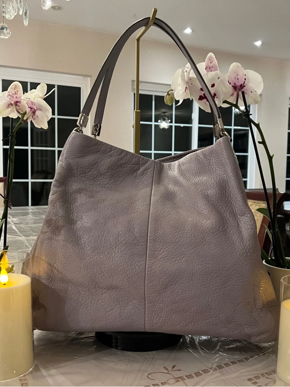 Coach Madison Phoebe Gray Pebbled Leather Hobo Shoulder Bag Luxe Boutique ~ EUC